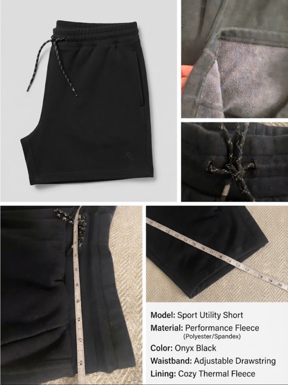 Fabletics Onyx Black Men's Athletic Shorts